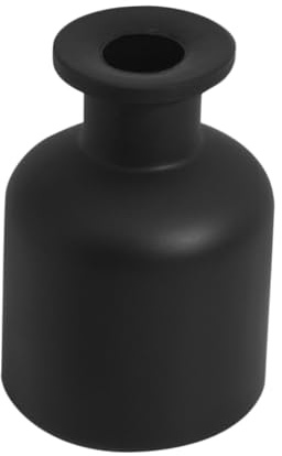 HIAKDOFT Botella Difusora de Perfume de Vidrio 150ml Mate Negra, sin Llama, para Aceites Esenciales, Aroma Duradero, Decoración Vintage para Hogar, Escritorio, 1 Unidad