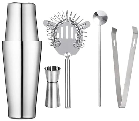 Shaker Cocktail,Shaker Caffe Freddo Shaker Professionale In Acciaio Inox For Barman, Bicchiere Da Vino, Mixer Cocktail, Martini, Set Bar(5pcs 750x600)