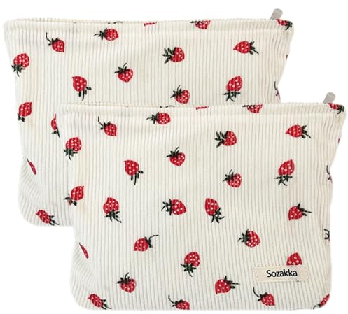 Tcdwla Toalettväska för kvinnor, 2 stycken sminkväska, manchesterpennfodral, färg för skola, affärsresor, shopping, vandring, Beige 2, 25 cm x 18 cm x 5 cm, Multifunktionell