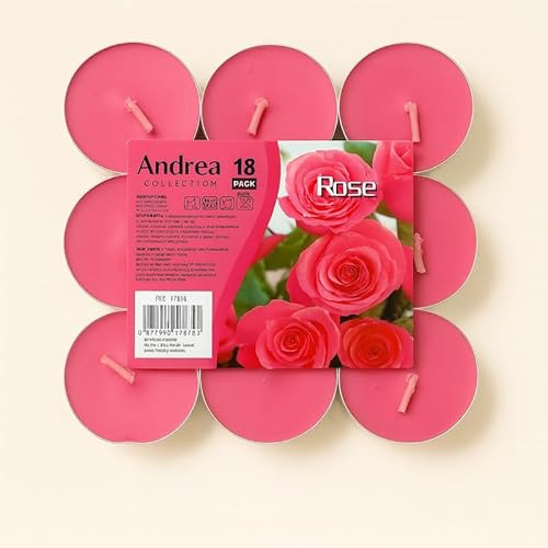EbenEzer Velas Perfumadas [Rosa] – Pack de 36 Candelitas Aromáticas | Cera Natural | 4h de Duración | Aroma Relajante para Hogar, Baño o Regalo
