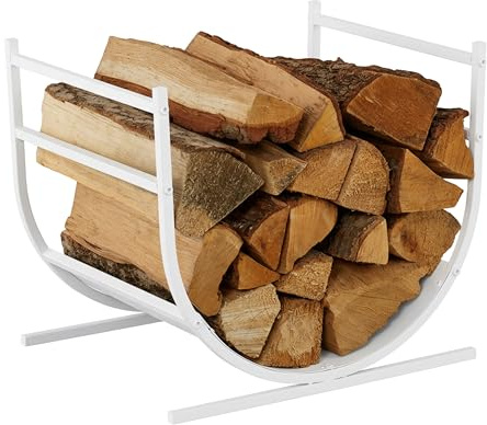 Relaxdays Kaminholzregal U-Form, Metall, HBT: 40x46x38 cm, Brennholzregal für Feuerholz, Stapelholz, Brennholz, Farbwahl | Brennholzregal für Feuerholz, Stapelholz, Brennholz