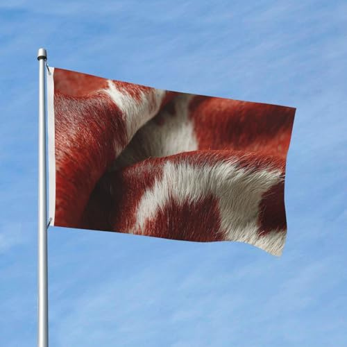 Flagge, 90 x 150 cm, Dekoration, Outdoor-Flagge, robuste Gartenflaggen, rote und weiße Rindslederflaggen, 200D Polyester, Hofbanner mit 2 Ösen, für drinnen und draußen, Banner für Urlaub, alle