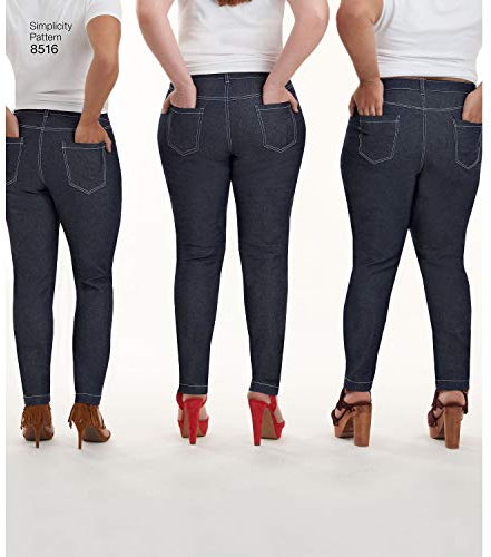 Simplicity Women's Average, Slim, and Curvy Fit Jeans Sewing Patterns by Mimi G Style, Sizes 14-22