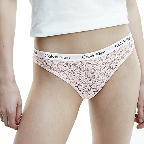 Calvin Klein Slip Brésilien Femme Dentelle, Rose (Nymphs Thigh), XS