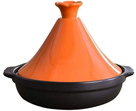 Sywlwxkq Cazuela de Barro Cazuela de Hierro Fundido Cazuela de Horno holandés con Tapa Cazuela de inducción Ovalada - Resistencia a Altas temperaturas, Duradera y fácil de Limpiar-C