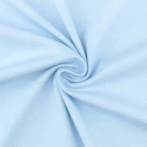 Jersey Stoff Cara, STANDARD 100 by OEKO-TEX, uni hellblau (Länge am Stück: ab 50cm / Breite: 150cm)