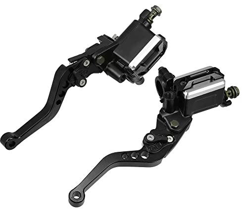 X AUTOHAUX 1 Pair 7/8 22mm Universal Motorcycle Dual Hydraulic Handlebar Brake Master Cylinder Clutch Lever for Harley for Honda for Kawasaki Black