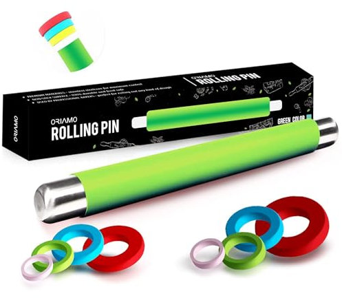 Rouleau à pâtisserie XXL Oriamo - Anti-adhésif - Sans BPA - Silicone - Acier inoxydable - Rouleau à pâtisserie avec effet antiadhésif