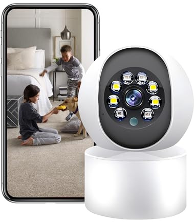 Mengshen 3MP WiFi-Überwachungskamera, Haustier-Cam-Babyphone mit 360 ° Schwenk-/Neigeansicht 2-Wege-Gespräch, Bewegungserkennung, APP Alert für den Innenbereich