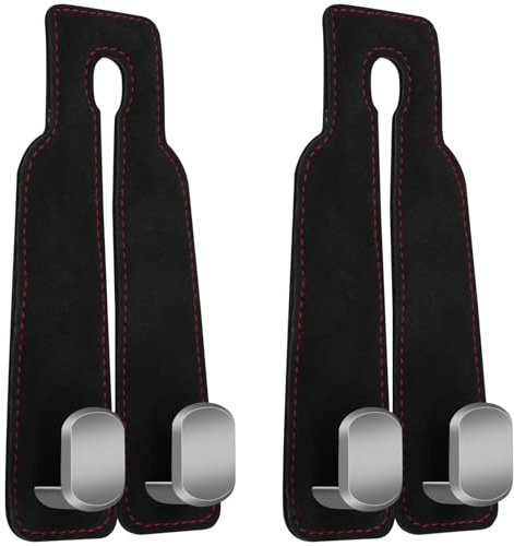 CANIPHA 2pcs Car Hooks Auto-Haken für Kopfstütze, Autositz-Haken, Geldbörsenhaken für Auto, doppelte Kopfstützen-Haken, Auto Kleiderbügel, Autositz-Rückenlehnen-Organizer, Taschenhalter Auto