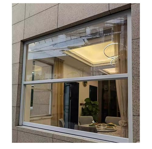 XILYZMO Schiebefenster Kippfenster, Aluminium-Flügelfenster, Horizontale Schiebefenster Mit Gehärtetem Glas, Isoliertes Kellerfenster, Notausstiegsfenster Für Badezimmer(50X100CM)