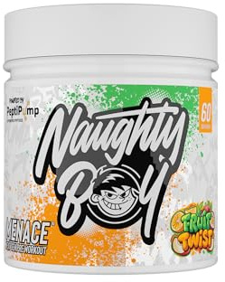 Naughty Boy Menace V2 Pre Workout - AI Powered Pre Workout Powder for Men & Women | Energy Drink Supplements | Peptipump, Citrulline, Beta Alanine | 60 Servings | Fruit Twist