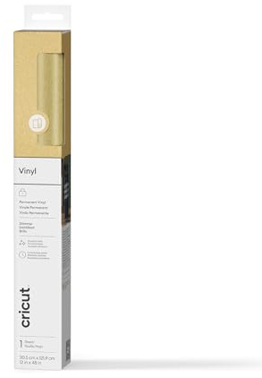 Cricut Permanent Adhesive Vinyl Sheet | 30.5 cm × 1.2 m | Shimmer Gold | Self-Adhesive Vinyl for All Cricut Cutting Machines