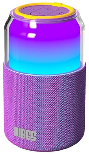 New Portable Bluetooth Speaker,Sleek Compact Design with 4 RGB Light Modes, Easy Button Controls, Travel-Friendly And Bluetooth Compatible for Music, Podcasts & Casual Listening Anywhere (Purple)