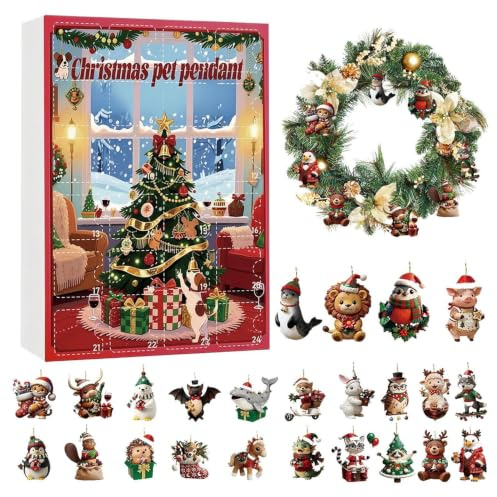 Julkalender nedräkning akryl platt dekorativ hänge design | Julkalender 24 dagars räkning för hem sovrum lägenhet kontor sovsal julfirande