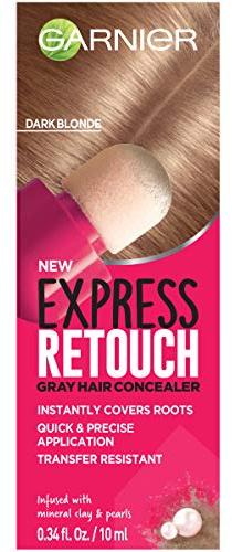 Garnier Hair Color Express Retouch Gray Hair Concealer, Instant Gray Coverage, Dark Blonde, 0.34 Fl Oz