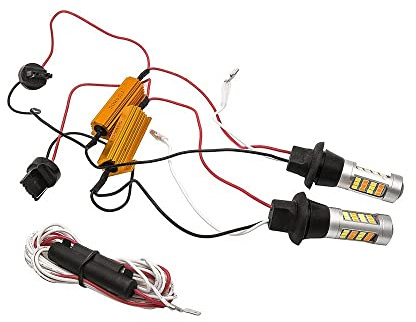 Maso 2 unids T20 50 W coche luces de señal de giro LED 7440 2835 DRL luz diurna doble color Switchback LED Kit