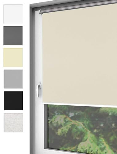 Home-Vision® Verdunkelungsrollo Klemmfix, ohne Bohren mit Klämmträgern, Fensterrollo, Seitenzugrollo, Verdunklungsrollo, Lichtundurchlässig Thermorollo (Schwarz, B130cm x H150cm)