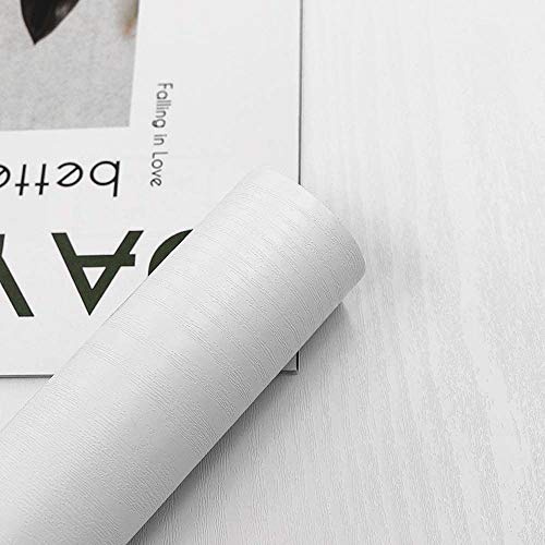 Abyssaly White Wallpaper Wood Sticky Back Plastic Roll Self Adhesive Vinyl Film Peel and Stick Paper 60cm X 500cm for Furniture Renovation Decorative Kitchen Worktop Table Wall Furniture Stickers | Oak Self-Adhesive Wallpaper, 60cm x 500cm, Peel & Stick Vintage Vinyl for Furniture, Cabinets, Removable & Waterproof
