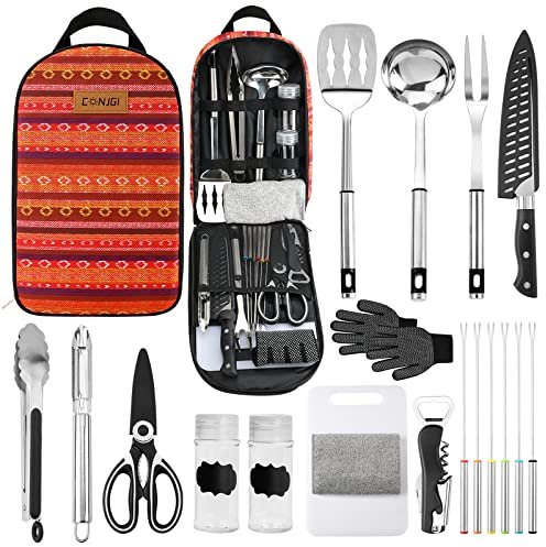 Camping Cookware Storage Bag - Camping Cooking Utensils Set Bag