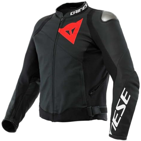Dainese Veste Combi en Cuir Veste Combi de Moto Sportiva Veste de Combinaison en Cuir Noir 52, Hommes, Sportler, été