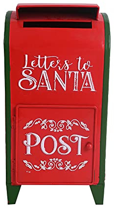 ALL CHIC - Cassetta della posta di Natale, buca per le lettere a Babbo Natale di colore rosso, decorazione natalizia per la casa da esterno