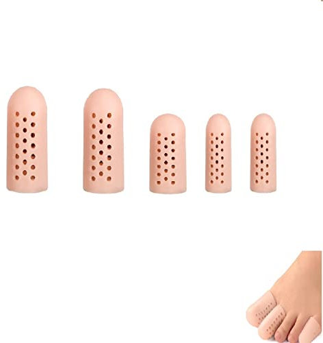 Zehenschutz,Protektor für Zehen,Zehenschutz Kleiner Zeh,Zehenschutz Großer Zeh,Atmungsaktive Zehenschutz Silikon,Gel Zehenkappen,Zehenschoner Gel für Schmerzlinderung Durch Reibung,5 Stück