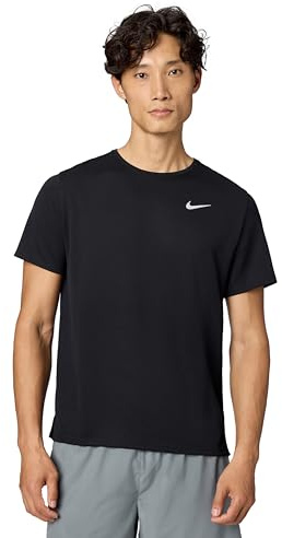 Nike DV9315-010 M NK DF UV Miler SS T-Shirt Men's Black/Reflective SILV Size L
