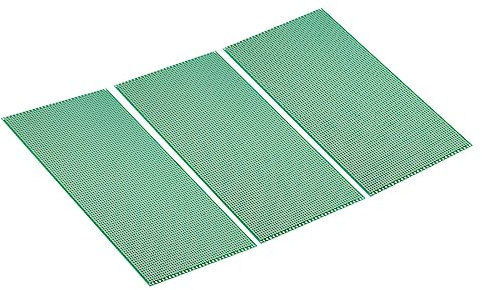 PATIKIL 9.8 x 5.1 PCB Board Circuit, 3 Pcs Prototype Perfboard Solder Boards for DIY Soldering and Electronic Project Circuit Boards Solderable Breadboard, Green