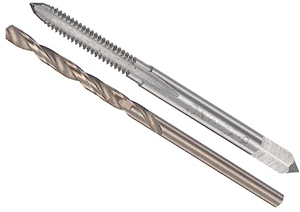 CoCud Macho y Taladro Juego, 6-32 UNC 2B Macho Rosca 2,6mm Diámetro, Máquina Rosca Macho y Helicoidal Taladro Herramienta Kit para Roscado Reparación, 1 Juego