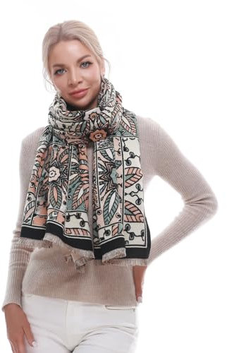 SWAT PANY Schal für Damen, Pashmina-Decke, Schal und Wickeltuch, Winter, warme Schals, Türkis/Ausflug, einfarbig (Getaway Solids), Large