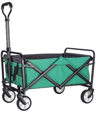 Bollerwagen Faltbar Strandwagen Faltbollerwagen Tragbarer Gartenwagen, Campingwagen, Strandwagen, Zusammenklappbarer Wagen Mit Rädern, Einkaufswagen Für Den Außenbereich, Camping-Angelwagen Transportw