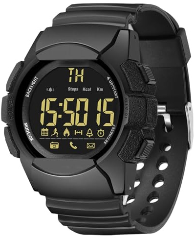 Montres d'entraînement, montres intelligentes pour hommes - Montres de fitness pour hommes Montre de sport avec écran LED | Podomètre Calories Montre Numérique, Smartwatches Portables pour Sport