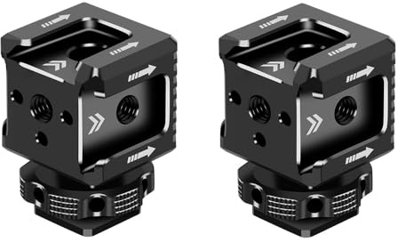 CS PRIORITY Dreifacher Blitzschuh-Adapter, Kaltschuh-Verlängerung, 1/4 ARRI-Standardloch für Monitor-Kamera-Käfig-Rig (2 Stück)