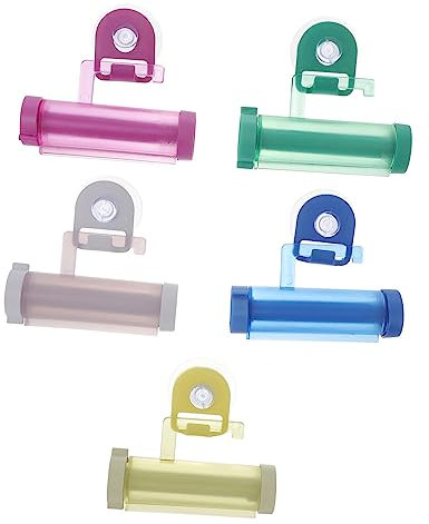 Healvian Extrudeuse De Dentifrice Presse-dentifrice En Plastique Lot De 5 Pièces Ventouse Économie Dentifrice Organisation Salle De Bain Usage Manuel Pratique