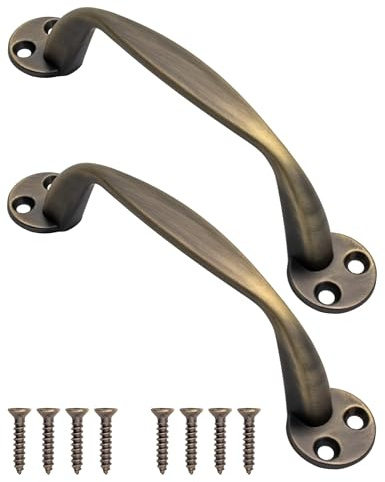 Fuxxer 2x Klassische Schubladen-Griffe, Vintage-Design, Metall, Bronze, 150mm, Lochabstand 131mm, für Schränke & Truhen