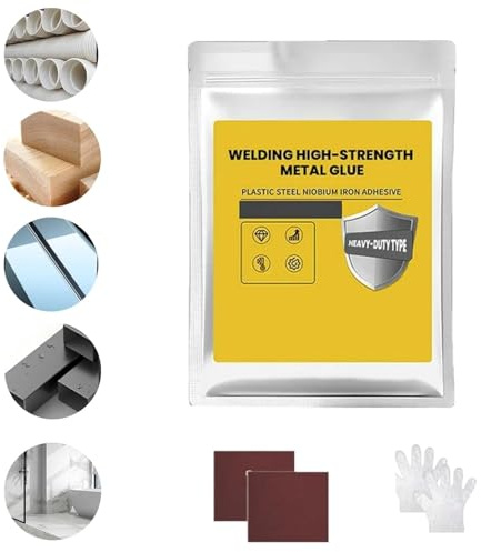 Welding High-Strength Metal Glue, Plastic Steel Niobium Iron Adhesive, Solid Shaping Metal Adhesive, Steel Repair Adhesive, for Metal Plastic Steel Fiberglass Car (White-1pcs)