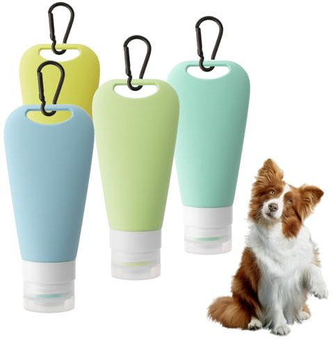 PnxdeobXL Lot de 4 tubes d'alimentation multifonctions en silicone pour chien – Légers, portables, sans BPA, capacité de 90 ml par tube, idéaux pour les collations et les liquides, 4 couleurs