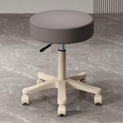 Bürohocker mit Rollen Ergonomisch Höhenverstellbarer 43-52cm, Hocker Höhenverstellbar mit Rollen Erhältlich(Natural)