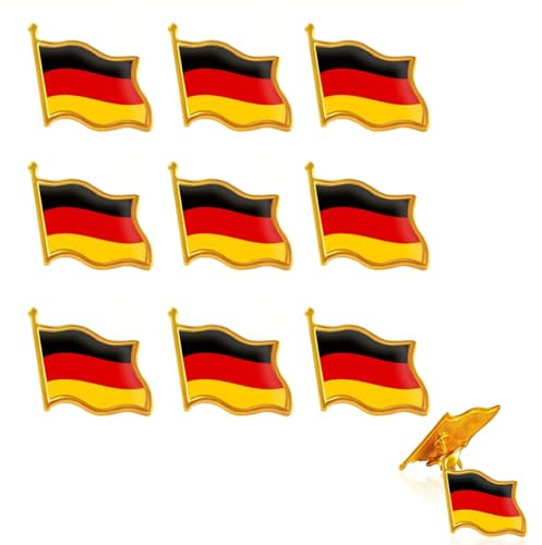 TSUOUKL 10pcs Deutschland Flagge Pin Anstecknadel Flaggenpin klein Flaggen Button Pins Germany Badges Deutschland Anstecknadel Anstecker Fahnenpin