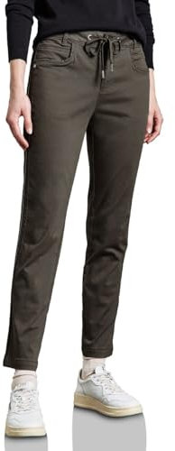 STREET ONE byxor med tejpdetaljer, Muddy Brown, 40W / 28L