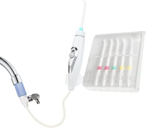 Hydropulseur pour robinet, hydropulseur familial | Flosser d'eau avec robinet non électrique pour irrigateur à 6 buses - Nettoyage des dents réglable Hygiène buccale longue durée pour