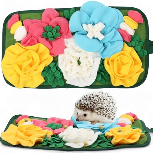 Homedy Crafts Foraging Mat for Hedgehog Enrichment Toys, Hedgehog Toys for Cage, Interactive Feeding Toy for Small Pet, Rabbit Foraging Mat, Hedgehogs Accessories, Guinea Pig Toy (Green, 17.7x9.8in)