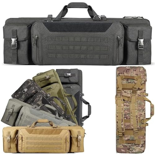 Schießsport Gewehrkoffer Tasche, Lange Jagdtasche, Outdoor Taktischer Waffenkoffer, Gewehrtasche 2 Langwaffen, Waffentasche Für Langwaffen Abschließbar, Jagdzubehör, Waffentransport A,42in/107cm