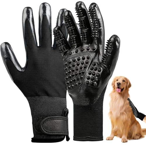 Fellpflegehandschuh für Katze & Hund, Tiere Tierhaarentferner Handschuh, Sanfte Enthaarung, Massagehandschuh Für Hunde Mit Langem & Kurzem Haar, Katzen & Pferde