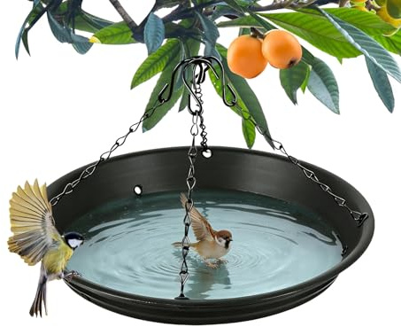 Bandeja para Aves - Estación de Alimentación Plana Grande Recolectora | Aves Jardin Bandeja | para Rama Balcón Césped Terraza Exterior