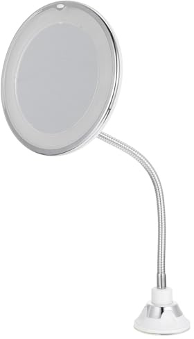 GALPADA Espejo de Maquillaje sin Batería con Luz LED y Aumento 10x Diseño Compacto con Ventosa para Baño Adecuado para Uso Diario