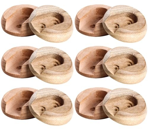 CALLARON 6 Paar Holz Kleiderstangenhalter aus Buchenholz Platzsparend und Sicher für Kleiderschränke und Garderoben zur Deckenmontage