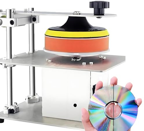 Disc Repair Machine 200W, Semi-Automatic CD DVD Polisher, Restores Scratches & Oxidation, 99% Repair Rate, for Bulk Discs Cleaning