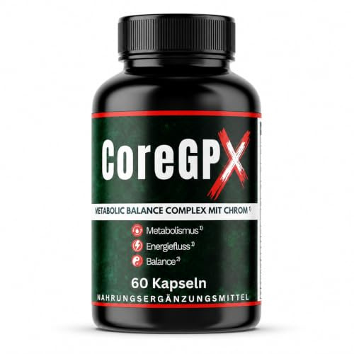 Core GPX Original von ZENICAPS – 60 Stoffwechsel Kapseln mit Chrom & Jod – Chrom für normalen Makronährstoffwechsel, Jod für Energiestoffwechsel – mit Grüntee, grünem Kaffee, L-Carnitin & L-Tyrosin